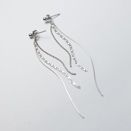 Dangle Earrings TOYOOSKY S925 Sterling Silver Snake Bone Chain Tassel Ear Thread Ins Style Design Sense Temperament Jewellery For Women