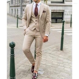 Men's Suits 2023 Slim Fit Business Men Wedding Tuxedos Man Groom Formal Prom Male Clothing 3 Pieces (Blazer Vest Pants)