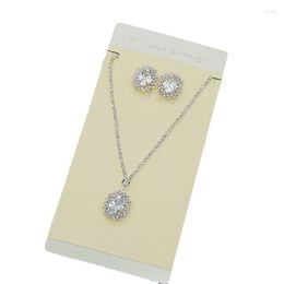 Necklace Earrings Set Bright Water Drop Zircon Rhinestone And Bridal Wedding Dress Dinner Party Accessories