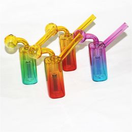 Mini Glass Oil Burner Bubbler Bong Hookah Water Pipes with Thick Pyrex Heady Recycler Dab Rig Hand Bongs for Smoking Ash Catcher