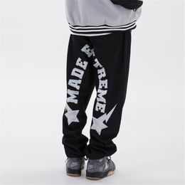 Vintage Retro Metal Style Reflective Patchwork y2k Pants Punk Goth Mens Denim Gothic Jeans Trouser Hip Hop Streetwear Jean 210716251i