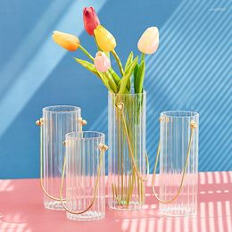 Vases Simple Modern Glass Vase Living Room Hydroponic Plant Decoration Creative Desktop Household Products