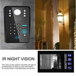 Doorbells 7" Lcd Video door phone intercom system RFID door access control kit outdoor camera Electric Strike Lock+wireless remote control HKD230919