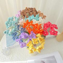 Decorative Flowers Knitting Crocheted Hydrangea Simulation Wedding Party Home Artificial Bouquets Decorations Ornaments Pography Props