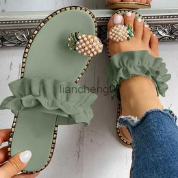 Slippers Bohemian Women Casual Flat Beac Shoes Sandals Pearl H Bear Slippers For Women Fancy Slippers For Women New Designs x0916