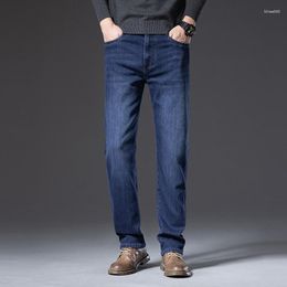 Men's Jeans 2023 Autumn And Winter Stretch Classic High-quality High Waisted Loose Fitting Straight Denim