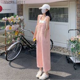 Women's Sleepwear Denim overalls Women spring sweet cool design feeling Small Pink Pants small5.2 L230918