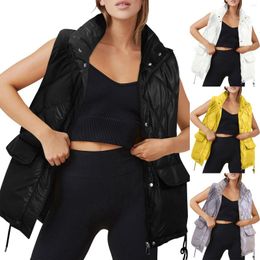 Women's Vests Women Coat Autumn And Winter Trend Down Padded Jacket Vest Sleeveless Long Puffy Overcoats