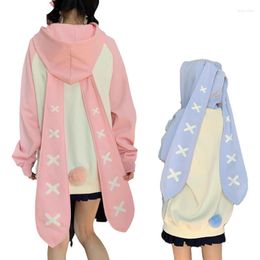 Women's Hoodies Yosuga No Sora Cosplay Girls Ears Long Sleeve Hoodie Sweatshirt Sweet Cute Oversized Pullover With Tail