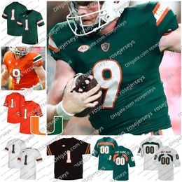 Custom 2023 Miami Hurricanes Tyler Van Dyke Xavier Restrepo Colbie Young Jacolby George Henry Parrish Ajay Allen Donald Chaney Emory Williams Football Jersey