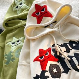 Men's Hoodies Sweatshirts Lamb Wool Sweatshirt Women Embroidery Letter Pullover Y2K Hoodies Women Street Five-pointed Star Niche Trend Loose Men Tops 230915