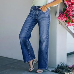 Women's Jeans Spring And Autumn Fashion Loose Wide-leg High Elastic Denim Trousers Women Casual Office All-match Lady Pants
