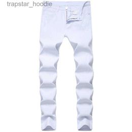 Men's Jeans Designer Fashion White Jeans Brand Elastic Mens Denim Trousers Casual Slim Fit Stretch Skinny Pants L230918