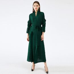 Casual Dresses Mid Calf Splice Pullover Long Dress 2023 Spring Summer Female Elegant Scarf Collar Loose Women Office Lady