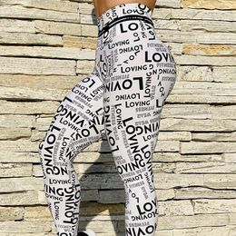 2023 Hot Sale Casual Sexy Sport Leggings Women Fitness Yoga Pants Push Up Gym Letter Printed Leggins