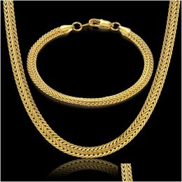 Earrings Necklace Men Womens Jewellery Set Gold Sier Colour Bracelet Curb Cuban Weaving Snake Chain 2021 Wholesale Drop Delivery Sets Dhkfw