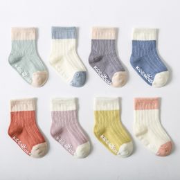 3pairs Kids Socks Children's Socks Solid Striped Four Seasons Boy Anti Slip Newborn Baby Socks Cotton Infant Socks For Girls 0-36Month 230918