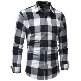 Plaid Shirt Men Shirts 2018 New Fashion Chemise Homme Mens Chequered Shirts Long Sleeve Shirt Men Blouse 3XL V66282S