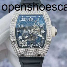 Luxury RicharMilles Watch Mechanical Automatic Movement Waterproof Swiss movement Top Quality AG WG Original Shell Outer Ring Diamond Side Full Diamond 18