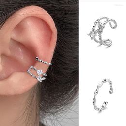 Backs Earrings 1pc Kpop Butterfly Ear Cuff For Women Fake Piercing Clip Earings Without Hole Silver Colour Y2k Jewellery EF080