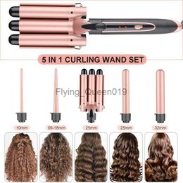 Hair Curlers Straighteners Curling Irons 5 in 1 hair curler LED light display multifunction head changing curling iron 5 in 1 changing tube curling iron HKD230918