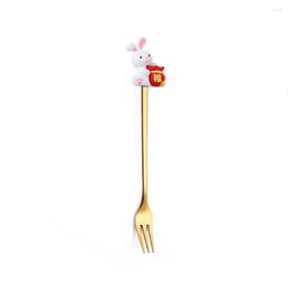 Spoons Tableware Spoon Christmas Fork Fruit Kitchen Accessories Gold Stainless Steel