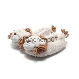 Slippers Fashion Couple Shoes Cute Cartoon Lion Ladies Winter Indoor Home Non-slip Soft Bottom Bag Wit Warm Confinement Shoes x0916