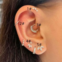 Stud Earrings 1PC Piercing Cartilage For Women Trend Cubic Zircon Ear Tragus Bone Ring Earings Fashion Body Jewelry 2023