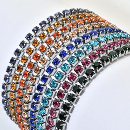 Link Bracelets ZMZY Luxury Cubic Zirconia Tennis Iced Out Chain Crystal Wedding Bracelet For Women Girls Silver Color