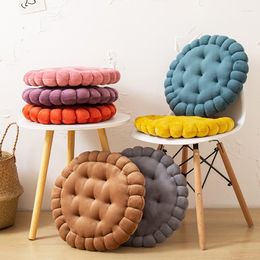 Pillow Lifelike Biscuit Soft Chair Mat Seat Decor Cookie Tatami Back Pad Round Milk Velvet Pearl Cotton