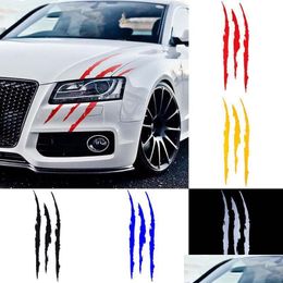 Car Stickers Animal Claw Mark Sticker Monster Claws Scratch Stripe Marks Headlight Snowboard Laptop Lage Motorcycle Decal Drop Deliver Dh9Vn
