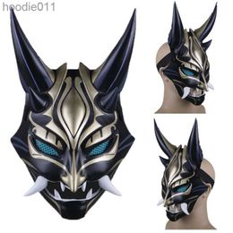 Costume Accessories Game Genshin Impact Xiao Cosplay Masks Resin Helmet Halloween Party Prop Carnival Costume 220715 L230918