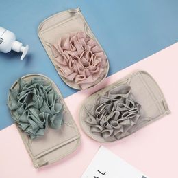 Exfoliating Bath Gloves Double-sided Bath Gloves With Flower Shower Body Scrubber Body Cleaning Brush Gloves 3 Colour SN869