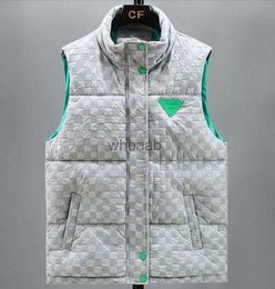 Vests Winter Jacket gilet Down cotton Vest Homme white plaid Gilet Parkas Coat puffer Outerwear Waterproof For / Women Thick Short sleeveless HKD230918