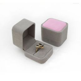 Jewellery Pouches Grey Pink Contrast Flannel Organiser Storage Box For Earrings Pendant Ring Necklace And Packaging Wholesale