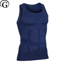 Men compression Stretch boobs undershirt slimer strong gynecomastia Slimming Shaper Muscle Shirt tank Shapewear body shaping top1808