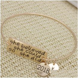 Charm Bracelets Fashion Bracelet Inspirational Jewellery High Quality She Believed Cod So Did 2022 K B130Charm Charmcharm Drop Delivery Dhtlg