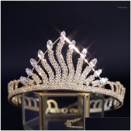 Hair Accessories Clips Barrettes Baroque Royal Queen Crown Zircon Crystal Rhinestone Stone Tiara For Women Costume Bridal Drop Deliver Dhgf4