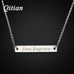 Bar Necklace Engraved in Stainless Steel Personalized Name Necklace Nameplate - Custom Made with Any Name229v