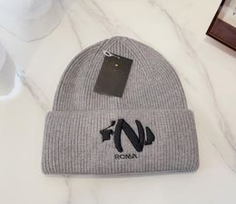 New Embroidery Knitted Hat Internet Celebrity Same Style Warm Thickened Woolen Cap Fashion Trend Beanie Hats Wholesale