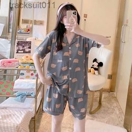 Women's Sleepwear Pyjamas Women 12 Styles Short sleeve Pajamas set Cotton Pajamas Sleepwear Baju Tidur Female Nightwear L230918