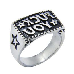 5pcs lot New FK YOU Star Ring 316L Stainless Steel Fashion Jewellery Popular Biker Hip Style206w