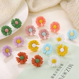 Stud Earrings Korean Style Cute Small Flower Daisy For Women Jewelry Sweet Candy Girl Gift Fashion Brincos