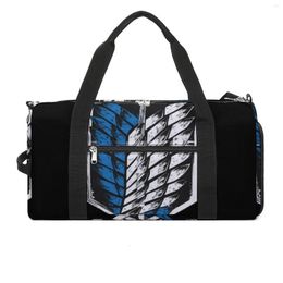 Outdoor Bags AOT Wings Of Freedom Sports Attack On Titan Training Gym Bag Large Capacity Vintage Handbags Custom Waterproof Fitness