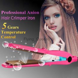 Hair Curlers Straighteners Professional Hair Crimper Curler Dry Wet Use Corrugated Irons Ceramic Curling Iron with Temperature Control Waving Tool HKD230918