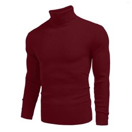 Men's Sweaters Top Autum Winter Sweater Korean Knitted Men Pullovers Black Vintage Long Sleeve Knitwear Male Solid Color High Neck Jackets