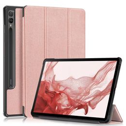 Smart Cases For Samsung Galaxy Tab S9 Plus SM-X810 X816b X818U 12.4inch 12.4" Leather Slim Cover Wake Sleep Function Tablet