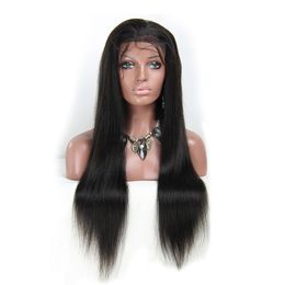 human hair wigs straight wave 150 density 13 by 4 lace frontal wig pre plucked with baby hair full remy natural black hotlsale free express