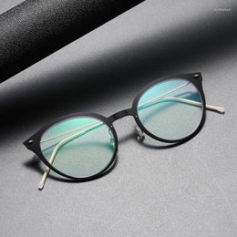 Sunglasses Frames Men's Glasses Frame 6548 Denmark Titanium No Screw Korea Optical Ultra-light Business Round