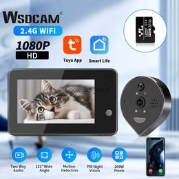 Doorbells WSDCAM 4.3 inch Doorbell Camera Wifi Smart Tuya Wireless Doorbell 5000mAh Motion Detection Peephole Camera Night Vision HKD230918